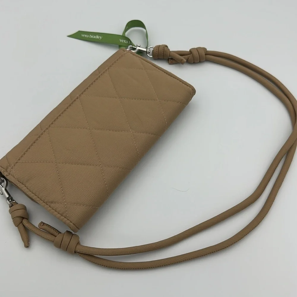 VERA BRADLEY Wildwood Wallet Twill Crossbody Tiger's Eye tan brown - Picture 12 of 12